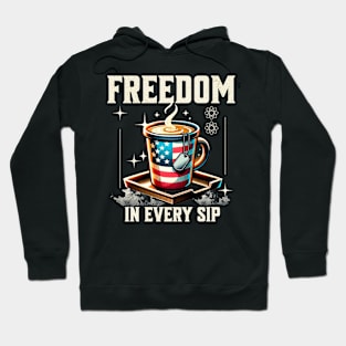 American Flag day Morning Brew Under the Stars and Stripes  American Flag Hoodie